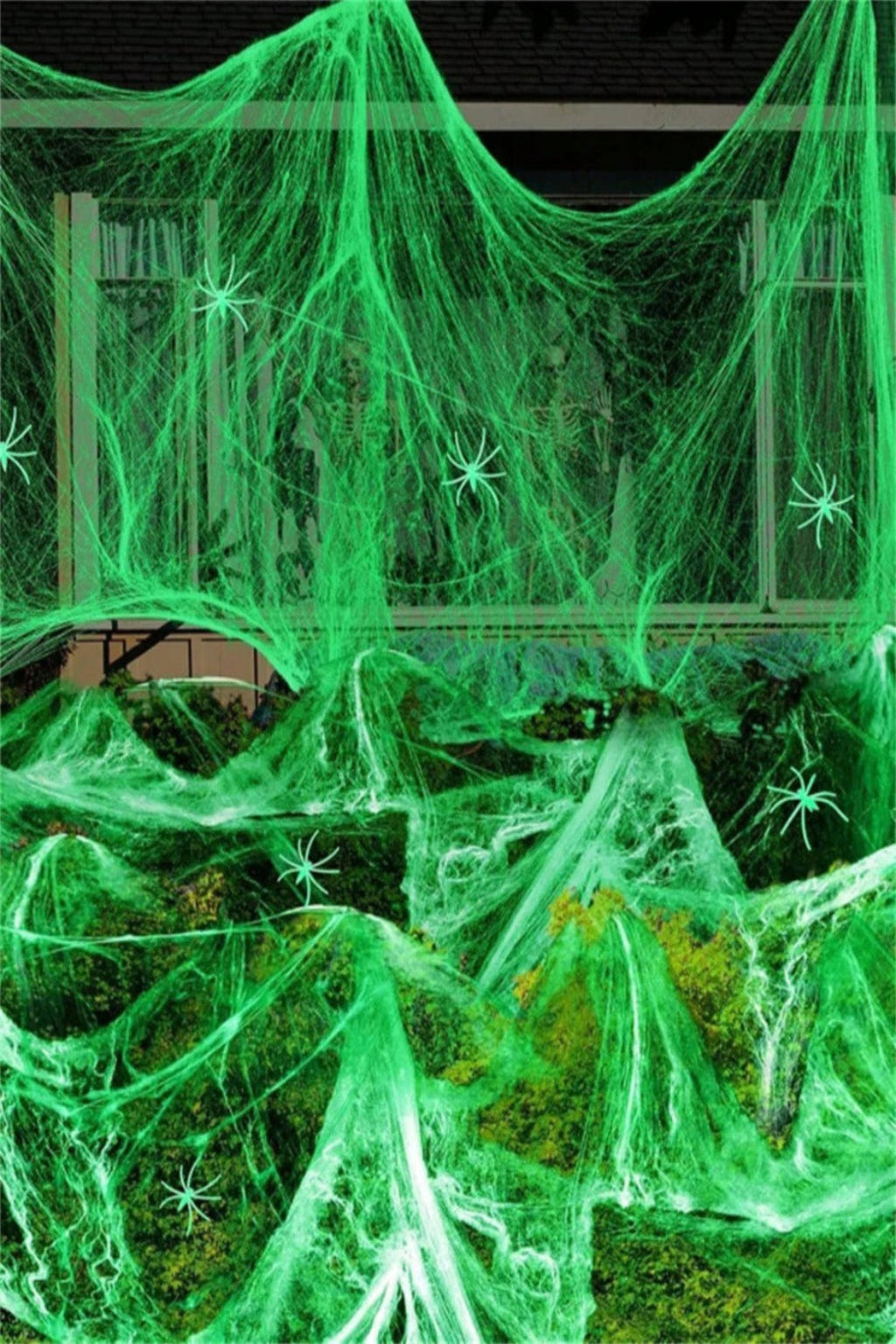 Glow-In-The-Dark Spider Web with Spiders